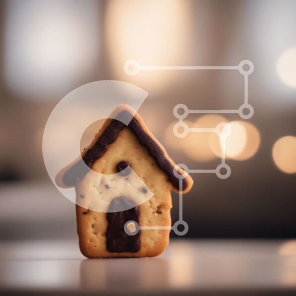 Σετ των 2 Intra Συλλεκτικό Ξύλινο Παζλ Plywood  4mm - Μπισκότο σε σχήμα σπιτιού στο τραπέζι με φώτα Bokeh Σε Ξύλινο Κουτί - Διαστάσεις: 10x10 cm – 25 κομμάτια