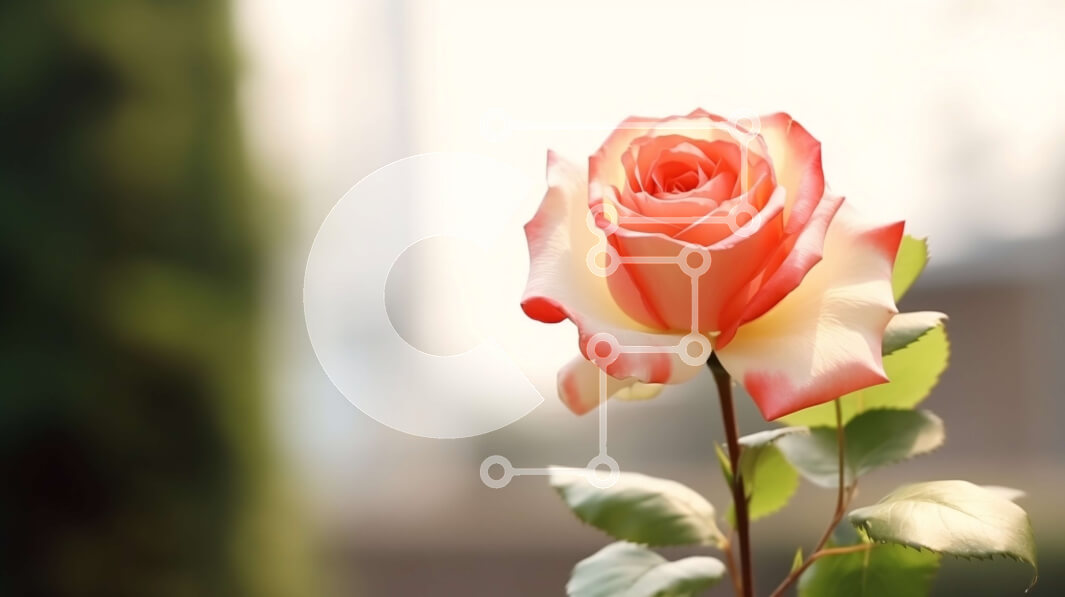 Intra Συλλεκτικό Ξύλινο Παζλ Plywood  4mm - Μονό ροζ τριαντάφυλλο με πράσινα φύλλα Σε Ξύλινο Κουτί - Διαστάσεις: 10x10 cm – 25 κομμάτια