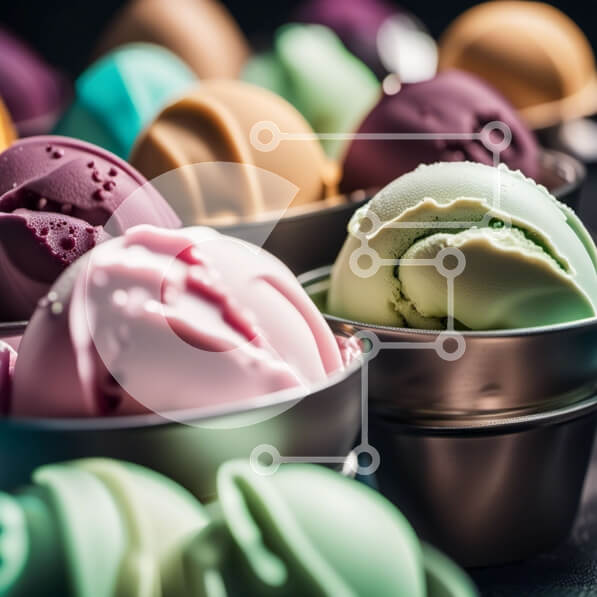 Σετ των 2 Intra Συλλεκτικό Ξύλινο Παζλ Plywood  4mm - Πολύχρωμες μπάλες παγωτού σε μεταλλικά μπολ - Φωτογραφία Αρχείου Σε Ξύλινο Κουτί - Διαστάσεις: 10x10 cm – 25 κομμάτια