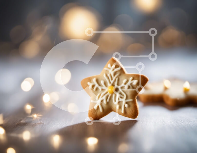 Intra Συλλεκτικό Ξύλινο Παζλ Plywood  4mm - Εορταστικός στολισμός μπισκότων σε σχήμα αστεριού Σε Ξύλινο Κουτί - Διαστάσεις: 10x10 cm – 25 κομμάτια