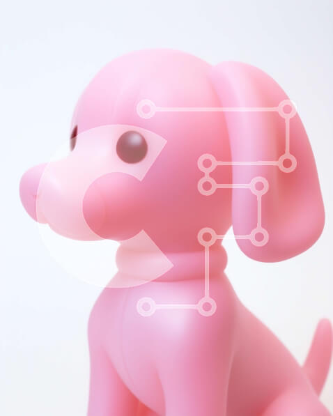 Intra Συλλεκτικό Ξύλινο Παζλ Plywood  4mm - Ροζ-παιχνιδόσκυλο που κάθεται σε υπόλευκο φόντο Σε Ξύλινο Κουτί - Διαστάσεις: 10x10 cm – 25 κομμάτια