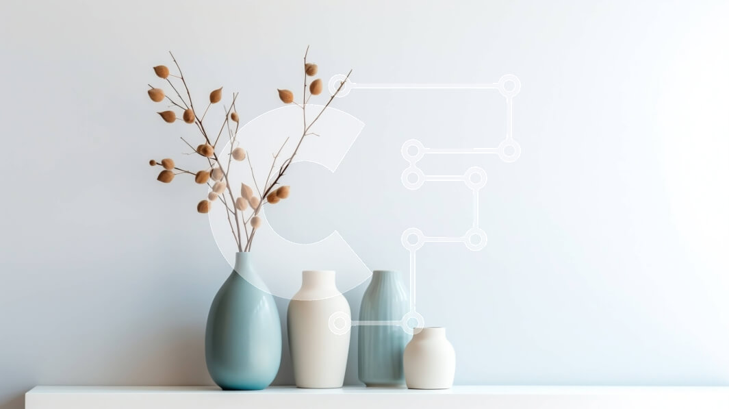 Intra Συλλεκτικό Ξύλινο Παζλ Plywood  4mm - Τρία βάζα σε ράφι με ξερά κλαδιά Σε Ξύλινο Κουτί - Διαστάσεις Puzzle: 10x10 cm – 25 κομμάτια