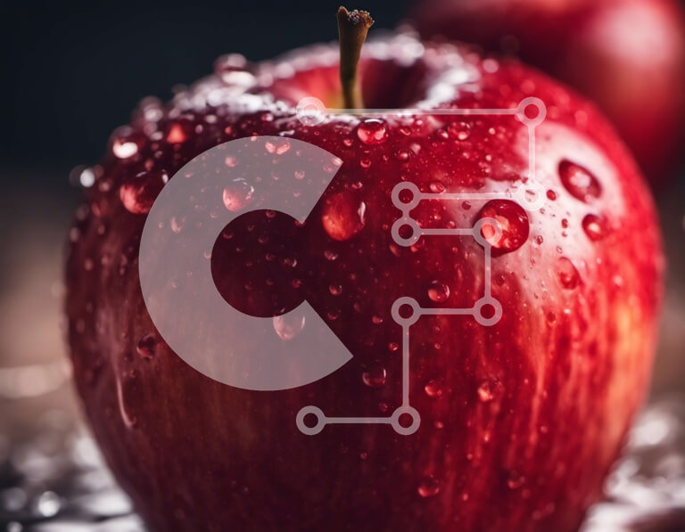 Intra Συλλεκτικό Ξύλινο Παζλ Plywood  4mm - Κόκκινο μήλο με σταγονίδια νερού Σε Ξύλινο Κουτί - Διαστάσεις: 10x10 cm – 25 κομμάτια