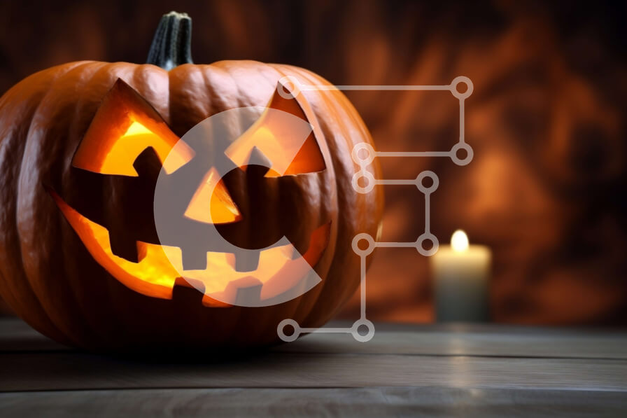 Intra Συλλεκτικό Ξύλινο Παζλ Plywood  4mm - Σκαλιστή κολοκύθα σε ξύλινο τραπέζι Σε Ξύλινο Κουτί - Διαστάσεις Puzzle: 10x10 cm – 25 κομμάτια