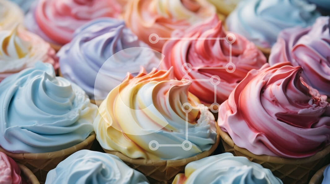 Σετ των 2 Intra Συλλεκτικό Ξύλινο Παζλ Plywood  4mm - Πολύχρωμα χωνάκια παγωτού σε σχήμα κώνου Σε Ξύλινο Κουτί - Διαστάσεις: 10x10 cm – 25 κομμάτια