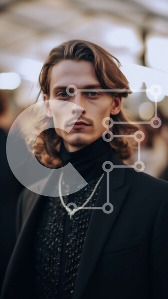 Intra Συλλεκτικό Ξύλινο Παζλ Plywood  4mm - Σοβαρό πορτρέτο ενός άνδρα με μαύρο κοστούμι και ζιβάγκο Σε Ξύλινο Κουτί - Διαστάσεις Puzzle: 10x10 cm – 25 κομμάτια