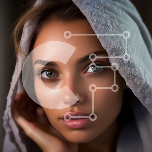 Σετ των 2 Intra Συλλεκτικό Ξύλινο Παζλ Plywood  4mm - Εκπληκτική εικόνα μιας γυναίκας που φορά μια λευκή πετσέτα στο κεφάλι της Σε Ξύλινο Κουτί - Διαστάσεις: 10x10 cm – 25 κομμάτια