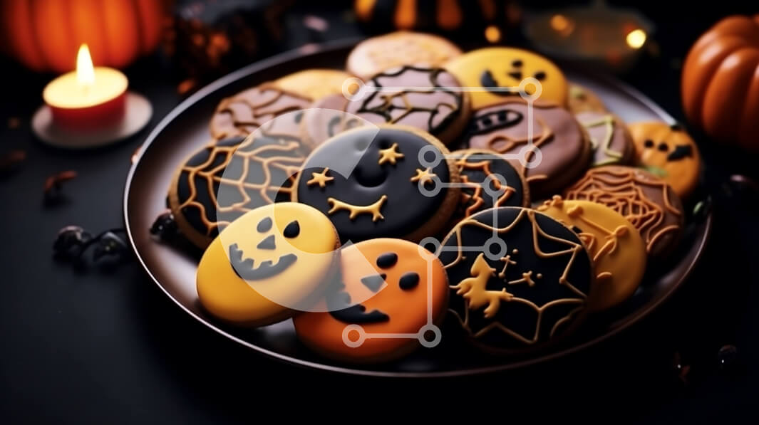 Σετ των 2 Intra Συλλεκτικό Ξύλινο Παζλ Plywood  4mm - Μπισκότα με θέμα το Halloween με κολοκύθες και φαντάσματα Σε Ξύλινο Κουτί - Διαστάσεις: 10x10 cm – 25 κομμάτια