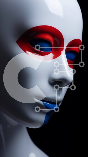 Intra Συλλεκτικό Ξύλινο Παζλ Plywood  4mm - Μανεκέν με Patriotic Face Paint Σε Ξύλινο Κουτί - Διαστάσεις Puzzle: 10x10 cm – 25 κομμάτια