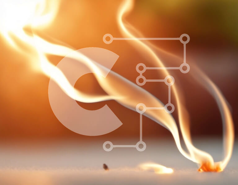 Intra Συλλεκτικό Ξύλινο Παζλ Plywood  4mm - Κοντινό πλάνο μιας πορτοκαλί φλόγας σε ένα τραπέζι Σε Ξύλινο Κουτί - Διαστάσεις Puzzle: 10x10 cm – 25 κομμάτια