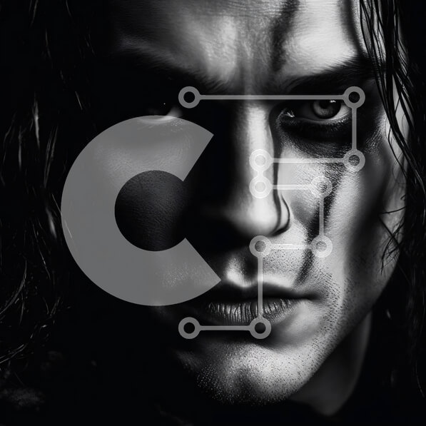 Intra Συλλεκτικό Ξύλινο Παζλ Plywood  4mm - Πορτρέτο ενός σοβαρού άνδρα με μακριά μαλλιά και γένια με μαύρα ρούχα Σε Ξύλινο Κουτί - Διαστάσεις Puzzle: 10x10 cm – 25 κομμάτια