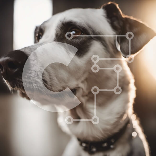 Intra Συλλεκτικό Ξύλινο Παζλ Plywood  4mm - Μαύρο και άσπρο σκυλί που κοιτάζει ψηλά στην κάμερα Σε Ξύλινο Κουτί - Διαστάσεις: 10x10 cm – 25 κομμάτια