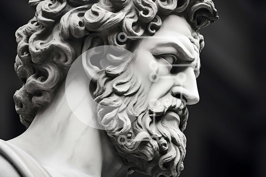 Intra Συλλεκτικό Ξύλινο Παζλ Plywood  4mm - Εντυπωσιακό μαρμάρινο άγαλμα ενός άνδρα με σοβαρή έκφραση Σε Ξύλινο Κουτί - Διαστάσεις Puzzle: 10x10 cm – 25 κομμάτια