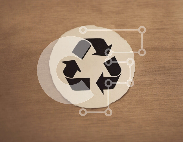 Intra Συλλεκτικό Ξύλινο Παζλ Plywood  4mm - Σύμβολο ανακύκλωσης σε καφέ φόντο Σε Ξύλινο Κουτί - Διαστάσεις Puzzle: 10x10 cm – 25 κομμάτια