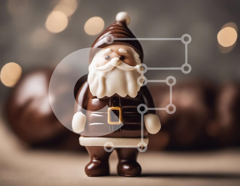 Intra Συλλεκτικό Ξύλινο Παζλ Plywood  4mm - Σοκολατένιο ειδώλιο Άγιου Βασίλη με καραμέλες σοκολάτας Σε Ξύλινο Κουτί - Διαστάσεις: 10x10 cm – 25 κομμάτια