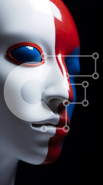 Intra Συλλεκτικό Ξύλινο Παζλ Plywood  4mm - Μανεκέν με σταυρό και μπογιά καρδιάς σε λευκό πρόσωπο Σε Ξύλινο Κουτί - Διαστάσεις Puzzle: 10x10 cm – 25 κομμάτια