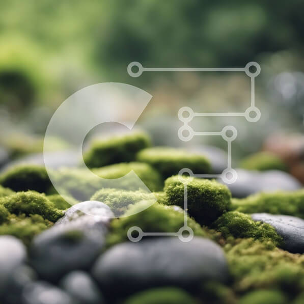 Intra Συλλεκτικό Ξύλινο Παζλ Plywood  4mm - Κοντινό πλάνο βράχων που καλύπτονται από βρύα στη φύση Σε Ξύλινο Κουτί - Διαστάσεις: 10x10 cm – 25 κομμάτια