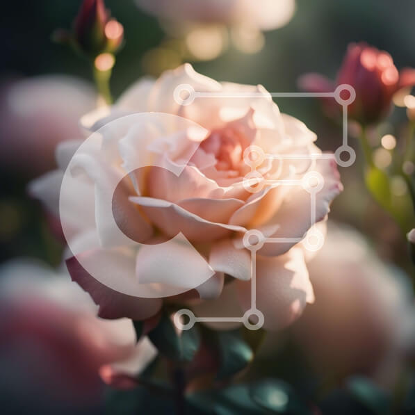 Intra Συλλεκτικό Ξύλινο Παζλ Plywood  4mm - Όμορφο κοντινό πλάνο ενός ροζ τριαντάφυλλου σε πλήρη άνθιση με σταγονίδια δροσιάς Σε Ξύλινο Κουτί - Διαστάσεις: 10x10 cm – 25 κομμάτια