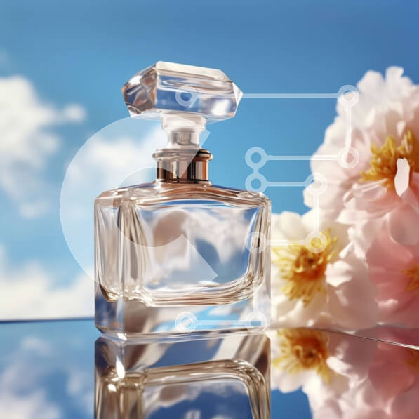 Σετ των 2 Intra Συλλεκτικό Ξύλινο Παζλ Plywood  4mm - Κομψό και μοντέρνο μπουκάλι αρώματος σε φόντο καθρέφτη Σε Ξύλινο Κουτί - Διαστάσεις: 10x10 cm – 25 κομμάτια