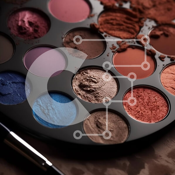 Σετ των 2 Intra Συλλεκτικό Ξύλινο Παζλ Plywood  4mm - Ποικιλία αποχρώσεων από σκιές ματιών, ρουζ και highlighter σε μια παλέτα μακιγιάζ Σε Ξύλινο Κουτί - Διαστάσεις: 10x10 cm – 25 κομμάτια