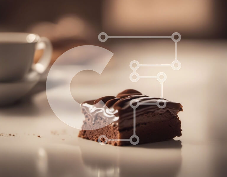 Σετ των 2 Intra Συλλεκτικό Ξύλινο Παζλ Plywood  4mm - Κέικ σοκολάτας με καφέ στο τραπέζι Σε Ξύλινο Κουτί - Διαστάσεις: 10x10 cm – 25 κομμάτια