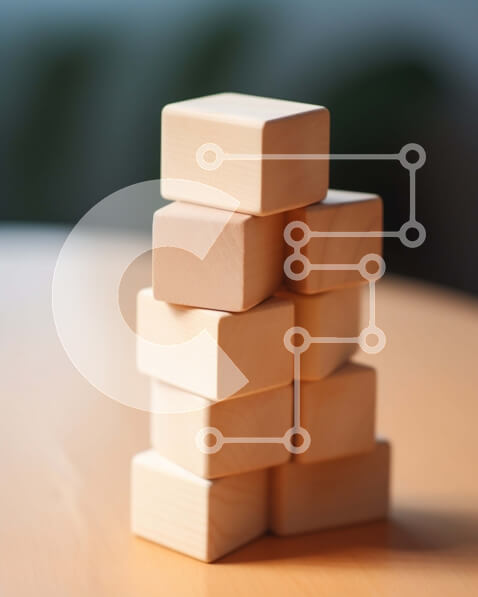 Intra Συλλεκτικό Ξύλινο Παζλ Plywood  4mm - Ξύλινα Μπλοκ στο τραπέζι - Δημιουργικά και Εκπαιδευτικά Σε Ξύλινο Κουτί - Διαστάσεις: 10x10 cm – 25 κομμάτια