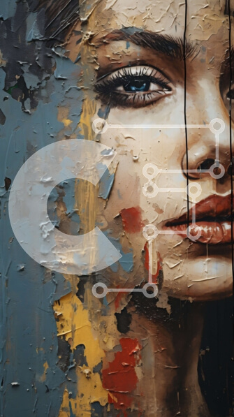 Intra Συλλεκτικό Ξύλινο Παζλ Plywood  4mm - Μόδα πορτρέτο μιας γυναίκας με βαμμένο πρόσωπο και κόκκινο κραγιόν Σε Ξύλινο Κουτί - Διαστάσεις Puzzle: 10x10 cm – 25 κομμάτια