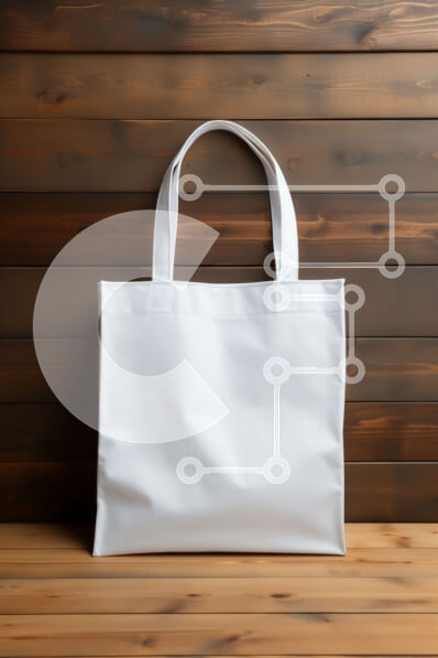 Intra Συλλεκτικό Ξύλινο Παζλ Plywood  4mm - Μινιμαλιστική λευκή τσάντα σε ξύλινο φόντο Σε Ξύλινο Κουτί - Διαστάσεις Puzzle: 10x10 cm – 25 κομμάτια