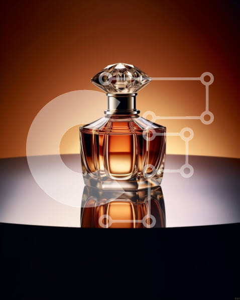 Intra Συλλεκτικό Ξύλινο Παζλ Plywood  4mm - Κομψή εικόνα ενός μπουκαλιού αρώματος σε ένα τραπέζι Σε Ξύλινο Κουτί - Διαστάσεις Puzzle: 10x10 cm – 25 κομμάτια