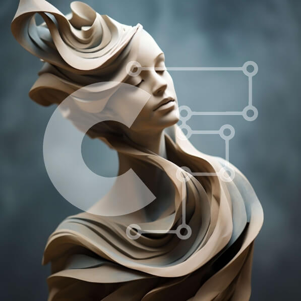 Intra Συλλεκτικό Ξύλινο Παζλ Plywood  4mm - Γλυπτό μιας γυναίκας με ρέοντα μαλλιά και γαλήνια έκφραση Σε Ξύλινο Κουτί - Διαστάσεις Puzzle: 10x10 cm – 25 κομμάτια