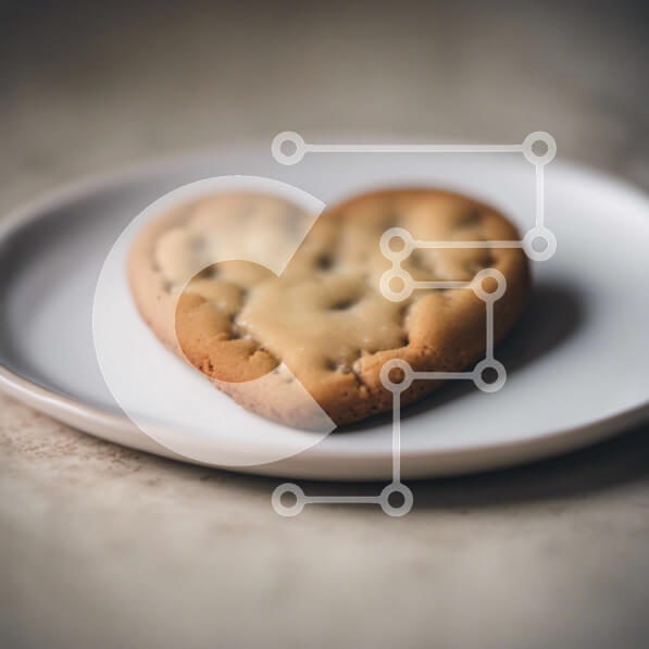 Σετ των 2 Intra Συλλεκτικό Ξύλινο Παζλ Plywood  4mm - Μπισκότο σε σχήμα καρδιάς σε ένα άσπρο πιάτο Σε Ξύλινο Κουτί - Διαστάσεις: 10x10 cm – 25 κομμάτια