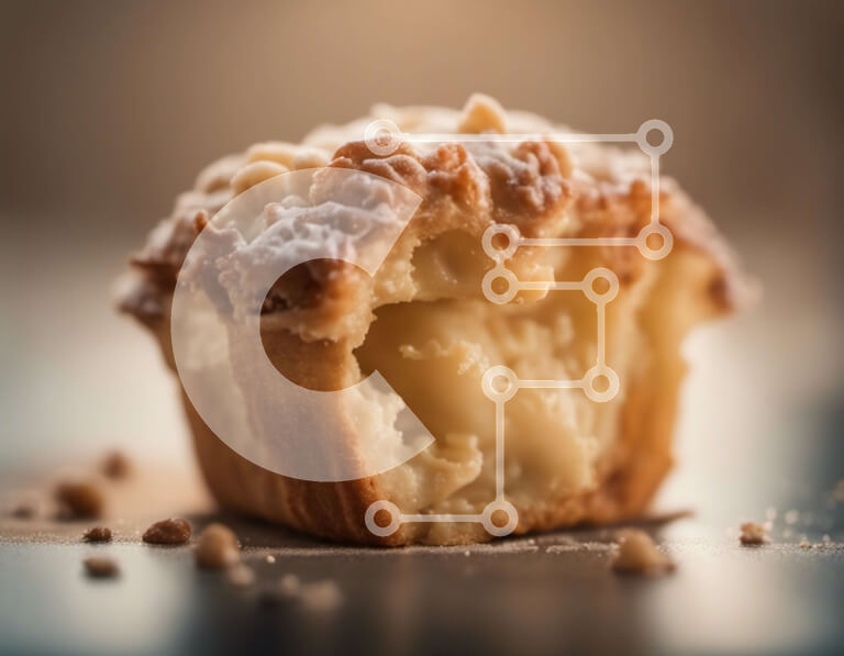 Σετ των 2 Intra Συλλεκτικό Ξύλινο Παζλ Plywood  4mm - Λαχταριστό μάφιν με ζάχαρη άχνη και ξηρούς καρπούς Σε Ξύλινο Κουτί - Διαστάσεις: 10x10 cm – 25 κομμάτια