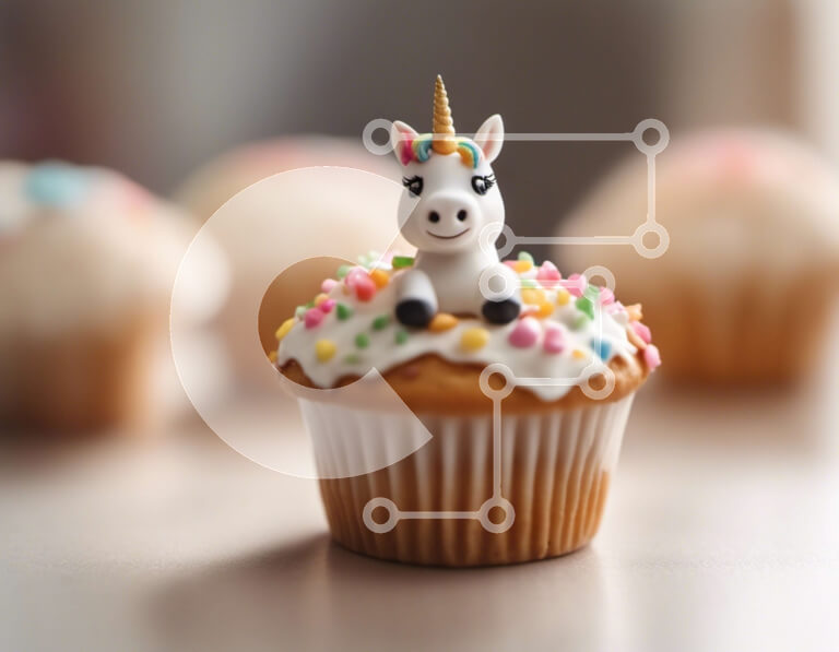 Σετ των 2 Intra Συλλεκτικό Ξύλινο Παζλ Plywood  4mm - Μονόκερος Cupcake με πολύχρωμο πάγωμα και πασπάλισμα Σε Ξύλινο Κουτί - Διαστάσεις: 10x10 cm – 25 κομμάτια