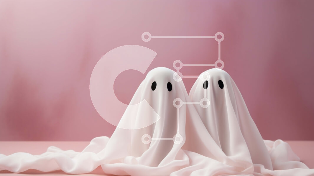 Intra Συλλεκτικό Ξύλινο Παζλ Plywood  4mm - Δύο φαντάσματα σε ροζ φόντο Σε Ξύλινο Κουτί - Διαστάσεις Puzzle: 10x10 cm – 25 κομμάτια