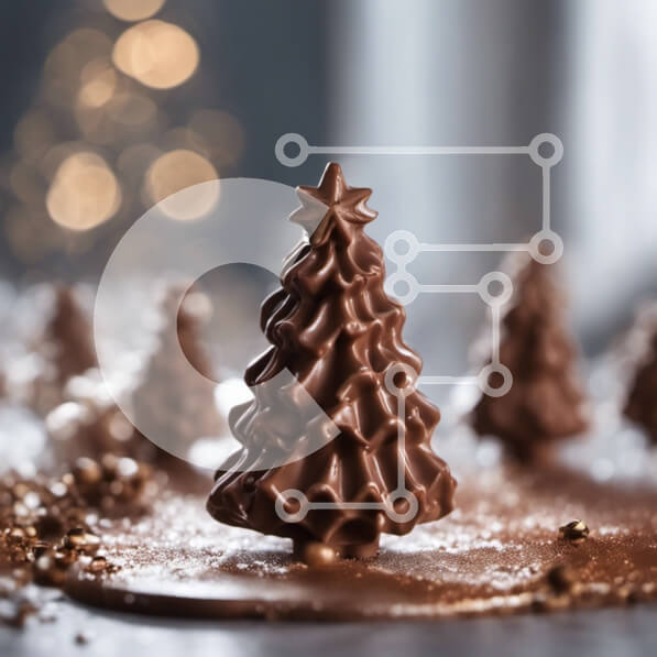 Σετ των 2 Intra Συλλεκτικό Ξύλινο Παζλ Plywood  4mm - Νόστιμο σοκολατένιο στολίδι Χριστουγεννιάτικου Δέντρου Σε Ξύλινο Κουτί - Διαστάσεις: 10x10 cm – 25 κομμάτια