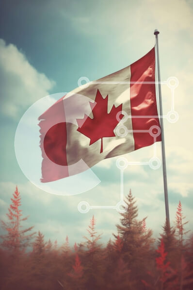 Σετ των 2 Intra Συλλεκτικό Ξύλινο Παζλ Plywood  4mm - Όμορφη εικόνα της καναδικής σημαίας σε μια ηλιόλουστη μέρα Σε Ξύλινο Κουτί - Διαστάσεις: 10x10 cm – 25 κομμάτια