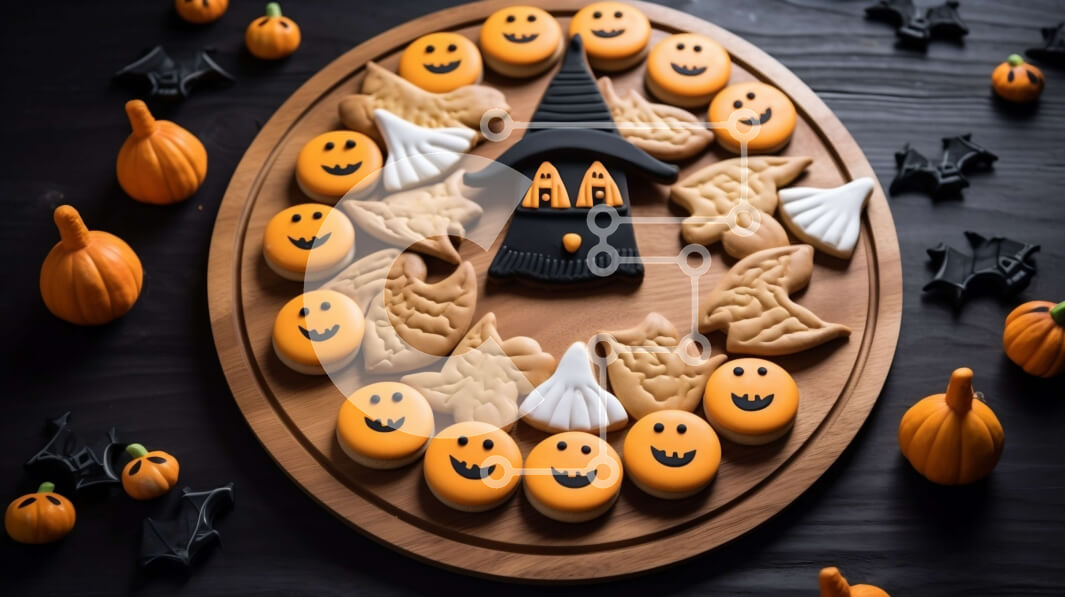 Σετ των 2 Intra Συλλεκτικό Ξύλινο Παζλ Plywood  4mm - Αποκριάτικα μπισκότα και διακοσμήσεις σε ξύλινο ξύλο κοπής Σε Ξύλινο Κουτί - Διαστάσεις: 10x10 cm – 25 κομμάτια