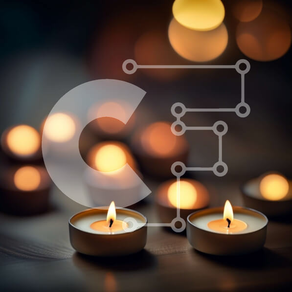 Intra Συλλεκτικό Ξύλινο Παζλ Plywood  4mm - Όμορφη εικόνα αναμμένων κεριών που δημιουργούν μια ζεστή ατμόσφαιρα Σε Ξύλινο Κουτί - Διαστάσεις: 10x10 cm – 25 κομμάτια