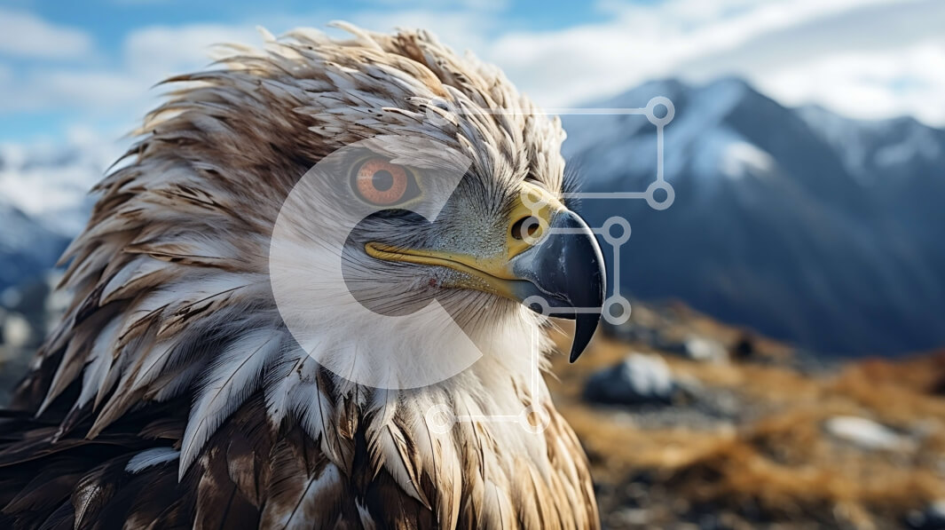 Σετ των 2 Intra Συλλεκτικό Ξύλινο Παζλ Plywood  4mm - Μεγάλο αρπακτικό πουλί με καφέ και λευκό φτέρωμα Σε Ξύλινο Κουτί - Διαστάσεις: 10x10 cm – 25 κομμάτια