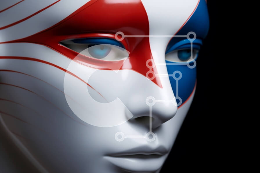 Intra Συλλεκτικό Ξύλινο Παζλ Plywood  4mm - Μανεκέν με κόκκινο, λευκό και μπλε ριγέ πρόσωπο Σε Ξύλινο Κουτί - Διαστάσεις Puzzle: 10x10 cm – 25 κομμάτια