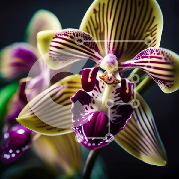 Intra Συλλεκτικό Ξύλινο Παζλ Plywood  4mm - Όμορφη κοντινή εικόνα μιας ριγέ ορχιδέας Σε Ξύλινο Κουτί - Διαστάσεις: 10x10 cm – 25 κομμάτια