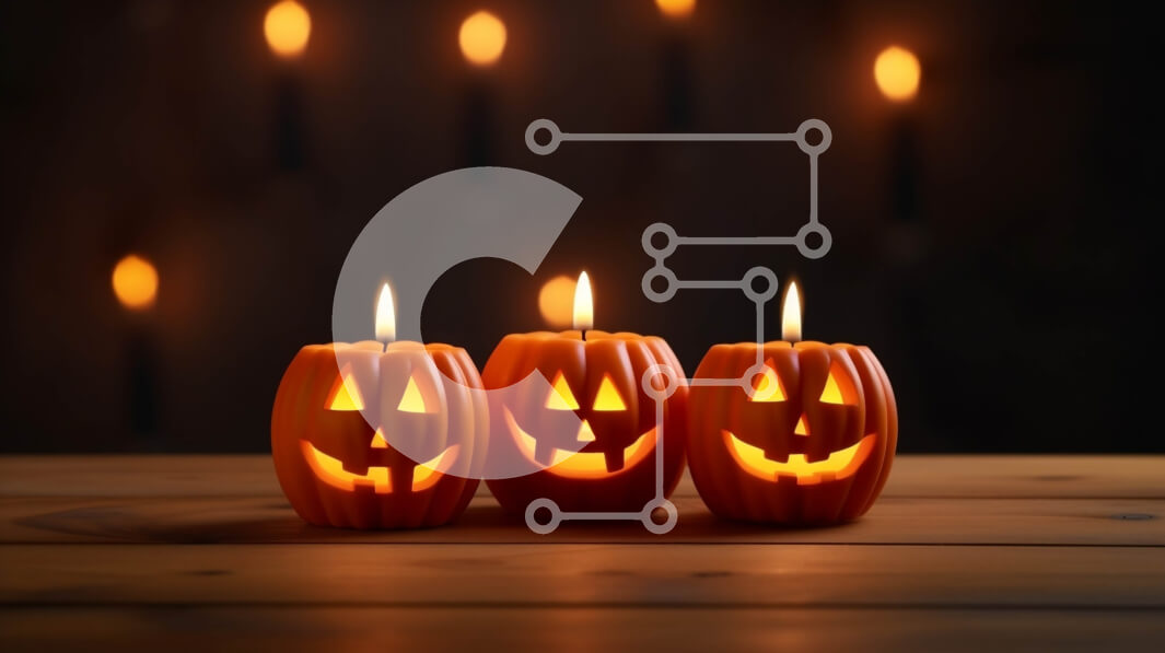 Intra Συλλεκτικό Ξύλινο Παζλ Plywood  4mm - Αναμμένα κεριά Jack-o-lantern σε ξύλινο τραπέζι Σε Ξύλινο Κουτί - Διαστάσεις: 10x10 cm – 25 κομμάτια