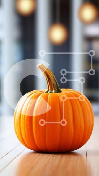 Intra Συλλεκτικό Ξύλινο Παζλ Plywood  4mm - Μονή πορτοκαλί κολοκύθα σε ξύλινο τραπέζι Σε Ξύλινο Κουτί - Διαστάσεις Puzzle: 10x10 cm – 25 κομμάτια