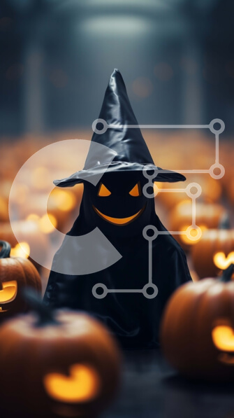 Intra Συλλεκτικό Ξύλινο Παζλ Plywood  4mm - Μάγισσα με σκουπόξυλο και αναμμένες κολοκύθες Σε Ξύλινο Κουτί - Διαστάσεις: 10x10 cm – 25 κομμάτια