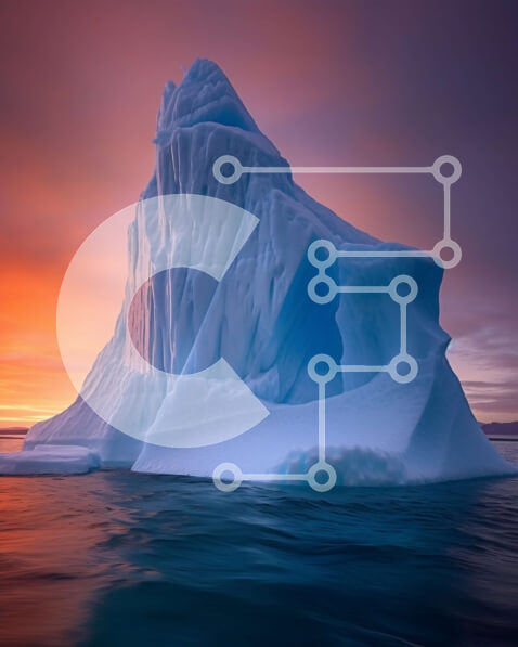 Σετ των 2 Intra Συλλεκτικό Ξύλινο Παζλ Plywood  4mm - Παγόβουνο που επιπλέει στον ωκεανό στο ηλιοβασίλεμα - εκπληκτική εικόνα φύσης Σε Ξύλινο Κουτί - Διαστάσεις: 10x10 cm – 25 κομμάτια