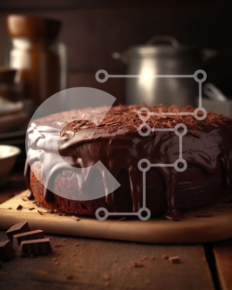 Σετ των 2 Intra Συλλεκτικό Ξύλινο Παζλ Plywood  4mm - Παρακμιακό κέικ σοκολάτας με πλούσιο γλάσο σοκολάτας Σε Ξύλινο Κουτί - Διαστάσεις: 10x10 cm – 25 κομμάτια