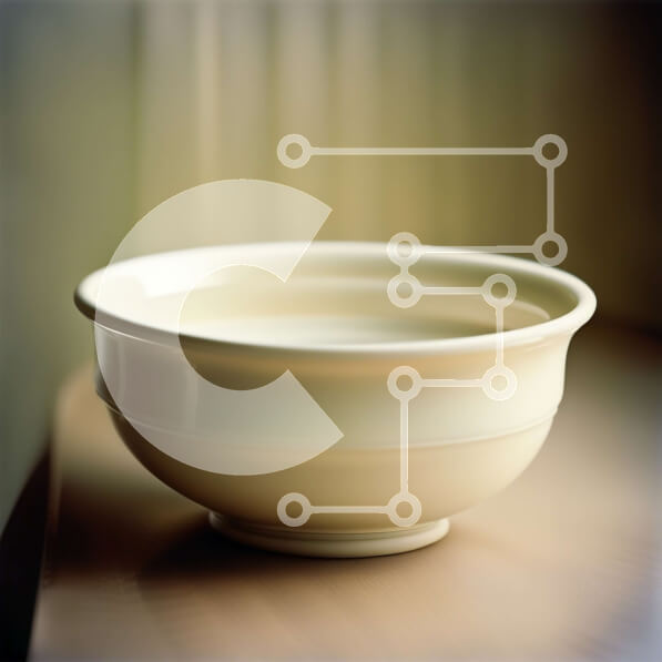 Intra Συλλεκτικό Ξύλινο Παζλ Plywood  4mm - Κομψό λευκό κεραμικό μπολ σε ξύλινο τραπέζι Σε Ξύλινο Κουτί - Διαστάσεις Puzzle: 10x10 cm – 25 κομμάτια