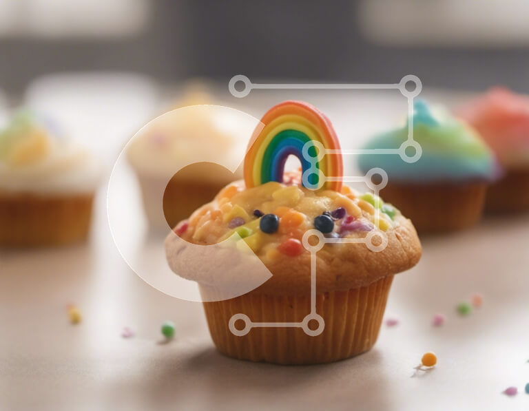 Σετ των 2 Intra Συλλεκτικό Ξύλινο Παζλ Plywood  4mm - Ομάδα πολύχρωμων cupcakes με μοναδικά σχέδια Σε Ξύλινο Κουτί - Διαστάσεις: 10x10 cm – 25 κομμάτια