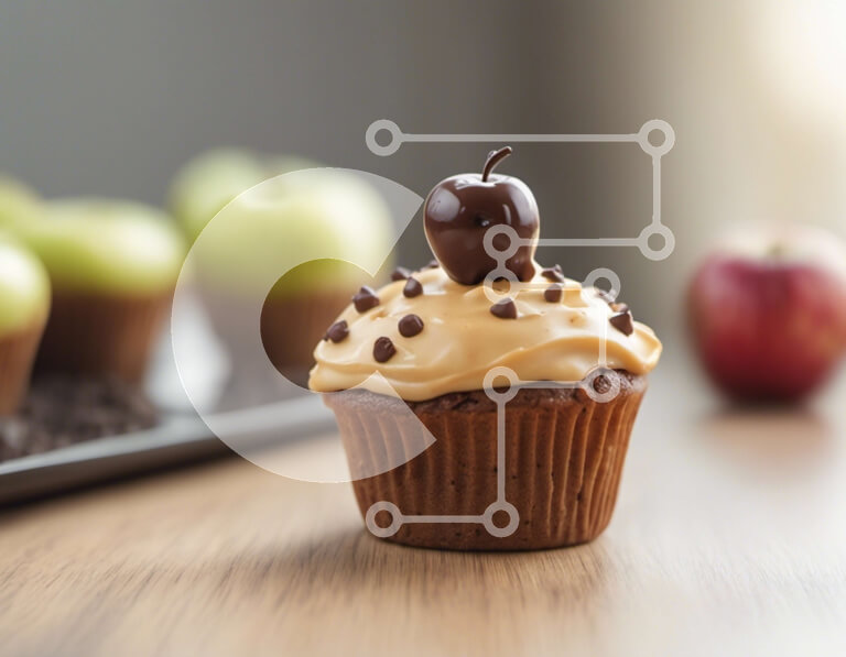 Σετ των 2 Intra Συλλεκτικό Ξύλινο Παζλ Plywood  4mm - Cupcake με παγωμένο σοκολάτα και κάλυμμα μήλου Σε Ξύλινο Κουτί - Διαστάσεις: 10x10 cm – 25 κομμάτια