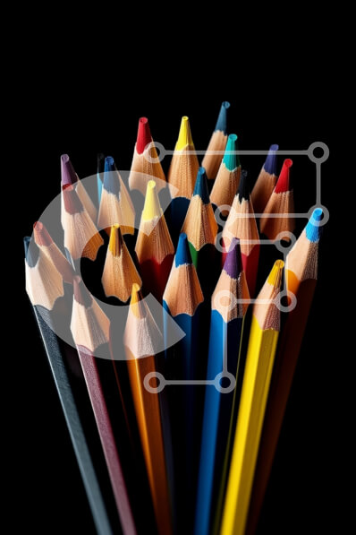 Intra Συλλεκτικό Ξύλινο Παζλ Plywood  4mm - Ζωντανή εικόνα πολύχρωμων μολυβιών σε κυκλική διάταξη Σε Ξύλινο Κουτί - Διαστάσεις: 10x10 cm – 25 κομμάτια